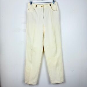 Y2K Vintage St. John Sport Ivory High-Rise Minimalist Classic Trouser